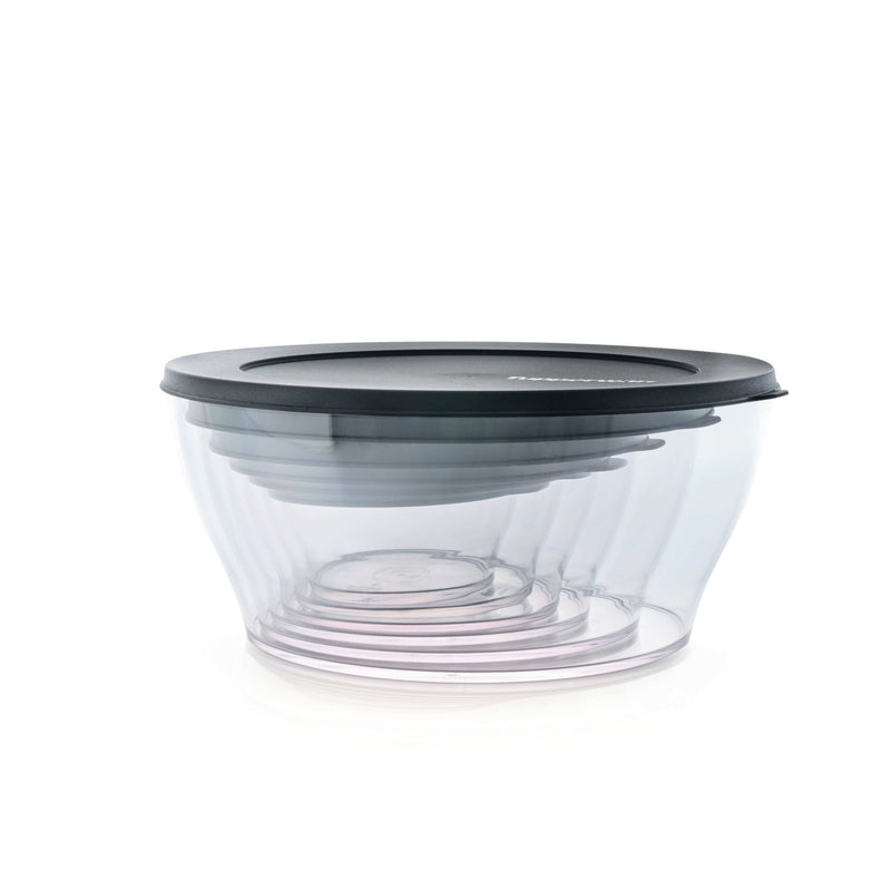 وعاء تخزين و تقديم -كلير- شفاف اسود- 2.4 لتر